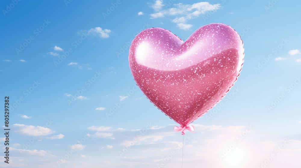 floating pink sparkle heart