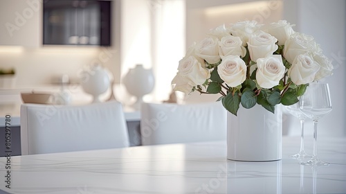 dining blurred white home interior