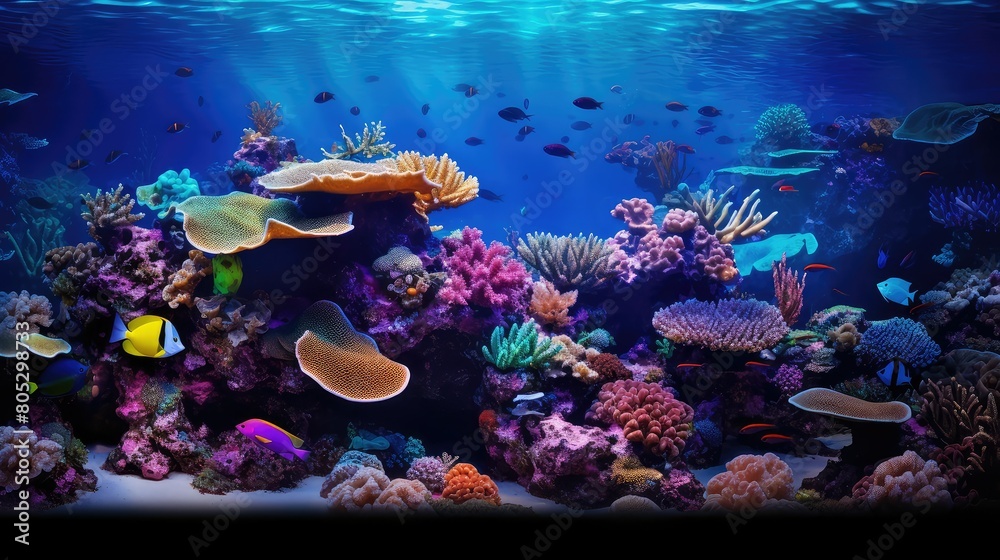 Fototapeta premium coral blue and purple water