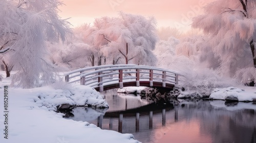 bridge pink winter wonderland