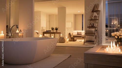 bathtub blurred house interior