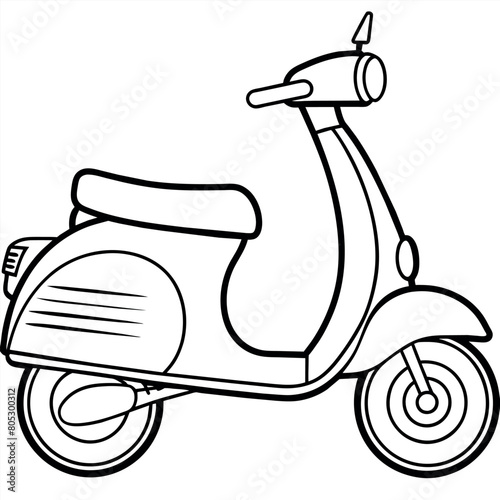 Scooter outline illustration digital coloring book page line art drawing