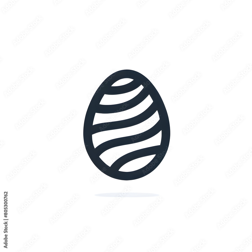 Minimalist Easter egg logo on a white background Minimalist Easter egg logo on a white background