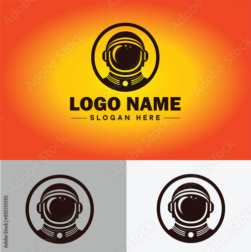 Astronaut helmet icon Space helmet Extravehicular Pressure suit helmet flat logo sign symbol editable vector
