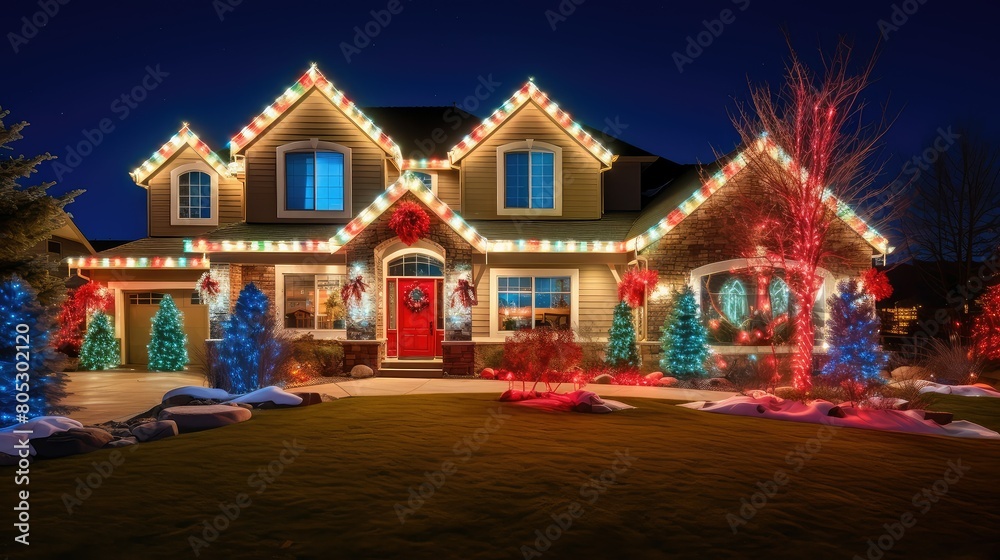 Fototapeta premium festive christmas outdoor lights