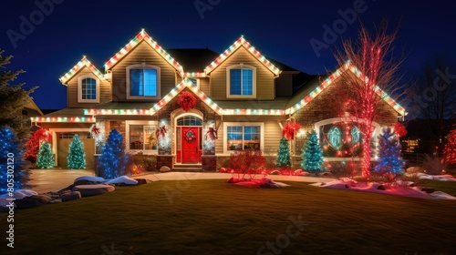 festive christmas outdoor lights © vectorwin