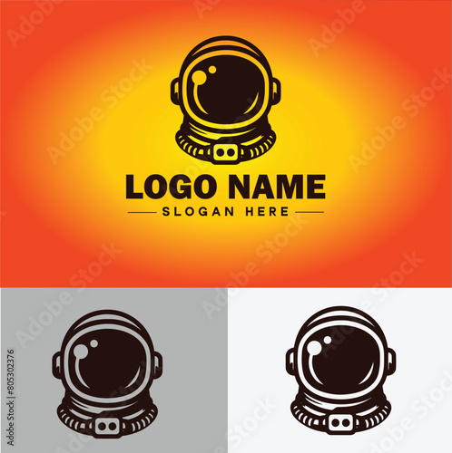 Astronaut helmet icon Space helmet Extravehicular Pressure suit helmet flat logo sign symbol editable vector