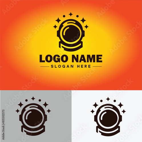 Astronaut helmet icon Space helmet Extravehicular Pressure suit helmet flat logo sign symbol editable vector