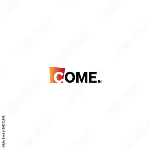come in letter logo
