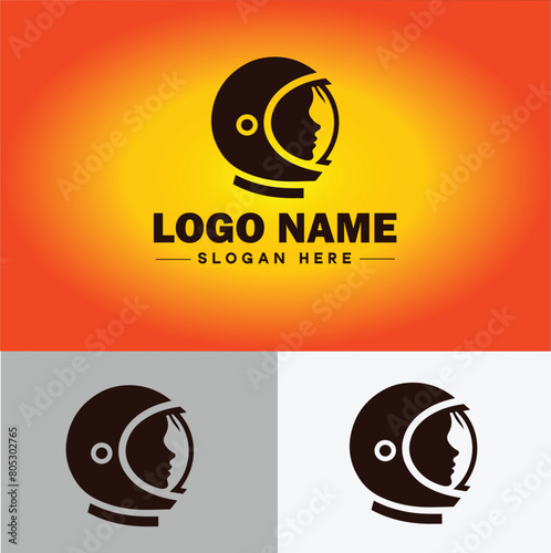 Astronaut helmet icon Space helmet Extravehicular Pressure suit helmet flat logo sign symbol editable vector