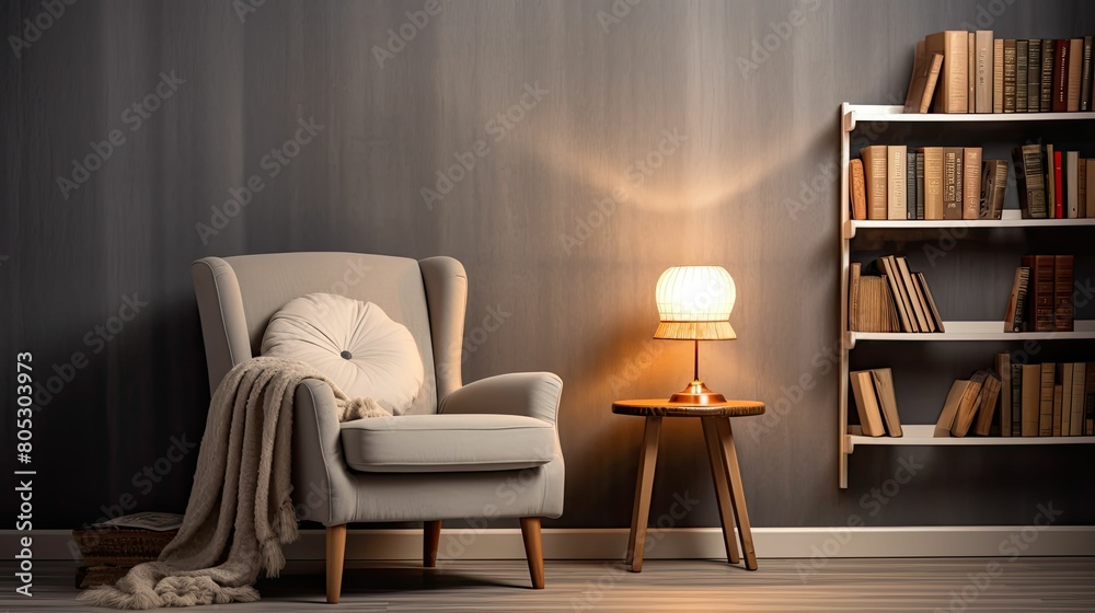 Fototapeta premium reading empty grey room