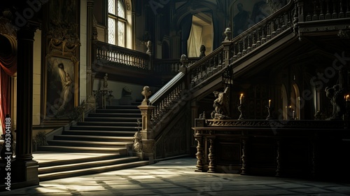 ornate blurred castle interior