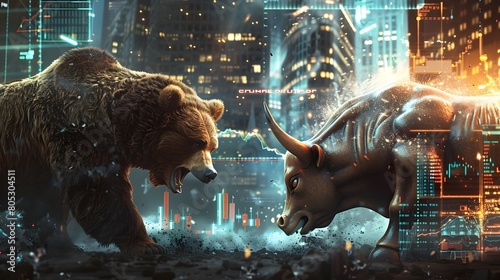 Clash of the Titans A Ferocious Bear and Bull Battle Amidst Captivating Financial Data Visualizations