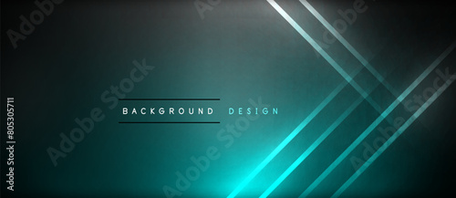 An electric blue pattern of glowing lines on a dark background, resembling automotive lighting. The graphics create a lens flare effect, enhancing the display device in the darkness