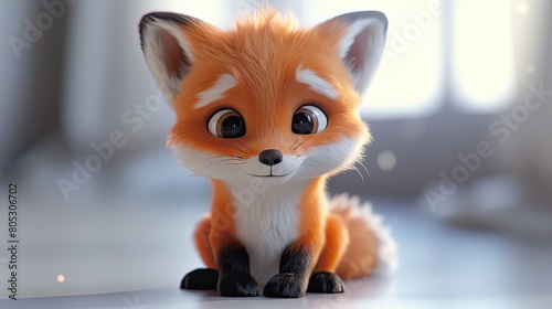  Adorable Baby Fox Animation on White Background 