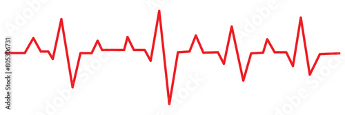 Heart beat cardiogram, pulse line vector illustration, red pulse line vector, heart wave vector illustration isolated on white background.