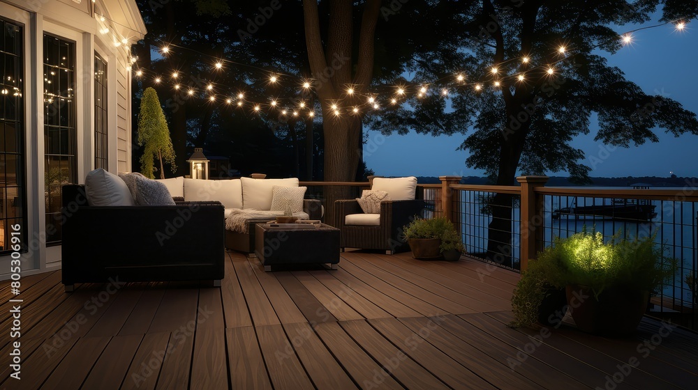 Obraz premium garden outdoor string lights