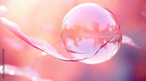 light pink bubbles In the second photograph photo