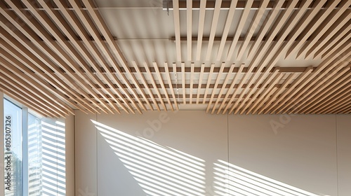 ceiling light wood slats