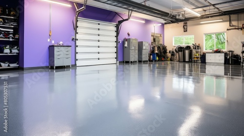 metallic epoxy garage floor photo