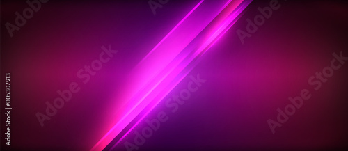 A purple light beam creating a stunning visual effect on a dark violet background, resembling neon art with hints of pink, magenta, and electric blue