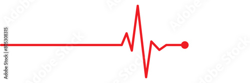 Editable stroke heart diagram, red EKG, cardiogram, heartbeat line vector design to use for healthcare, healthy lifestyle, medical laboratory, cardiology project.