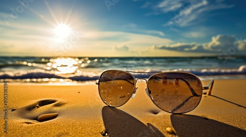 beach sun wearing sunglasses © vectorwin