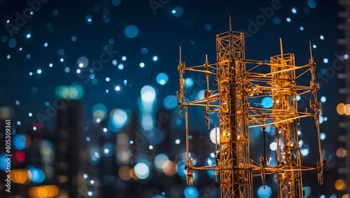 High-Tech Connectivity  Background Image Featuring a G Network Communication Antenna Tower for Wireless Internet.