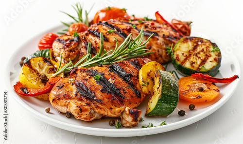 Healthy Grilled Cuisine: Chicken with Organic Vegetables