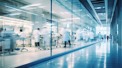 laboratory blurred medical interior building