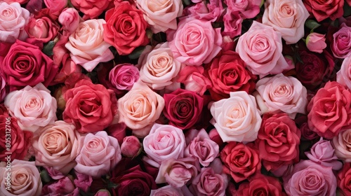 bloom red and pink roses
