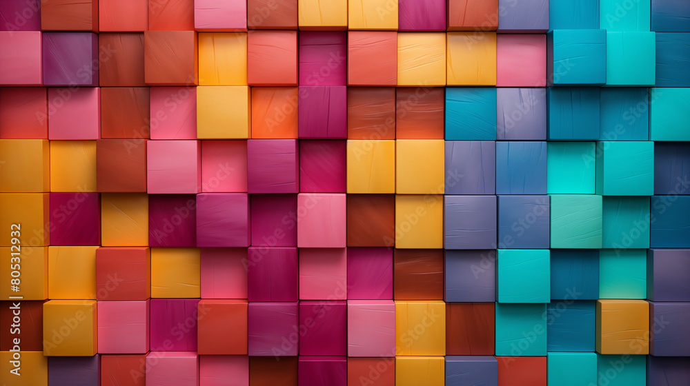 Artistic Render of Colorful Geometric Tiles Artistic Render of Colorful Geometric Tiles