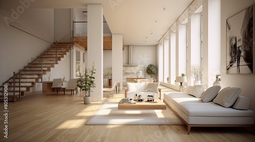 modern blurred loft apartment interior