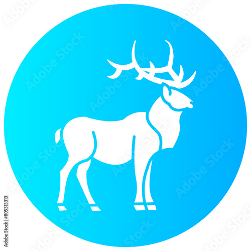 deer round glyph vector icon
