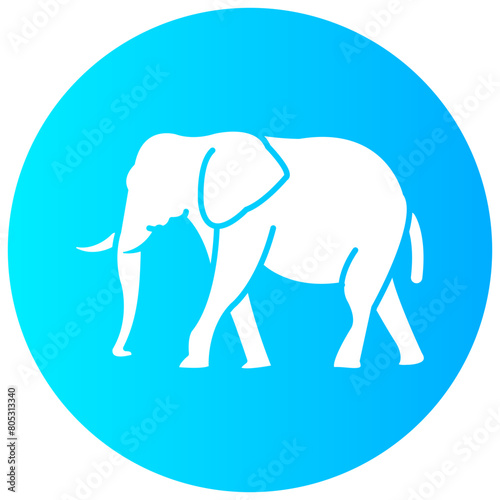 elephant round glyph vector icon photo