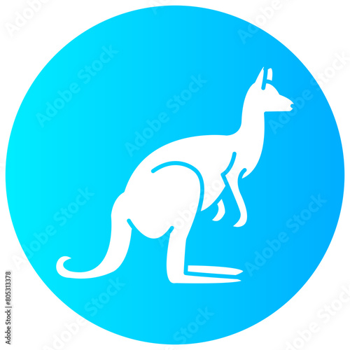 kangaroo round glyph vector icon