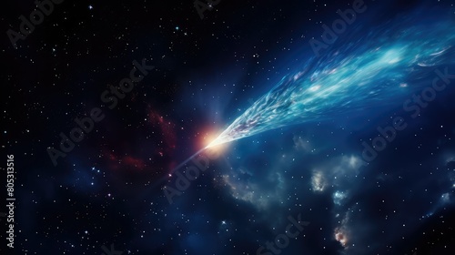 cosmic shooting star in space