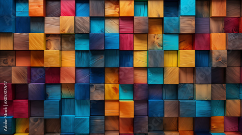 Colorful Wooden Blocks Texture Abstract Background