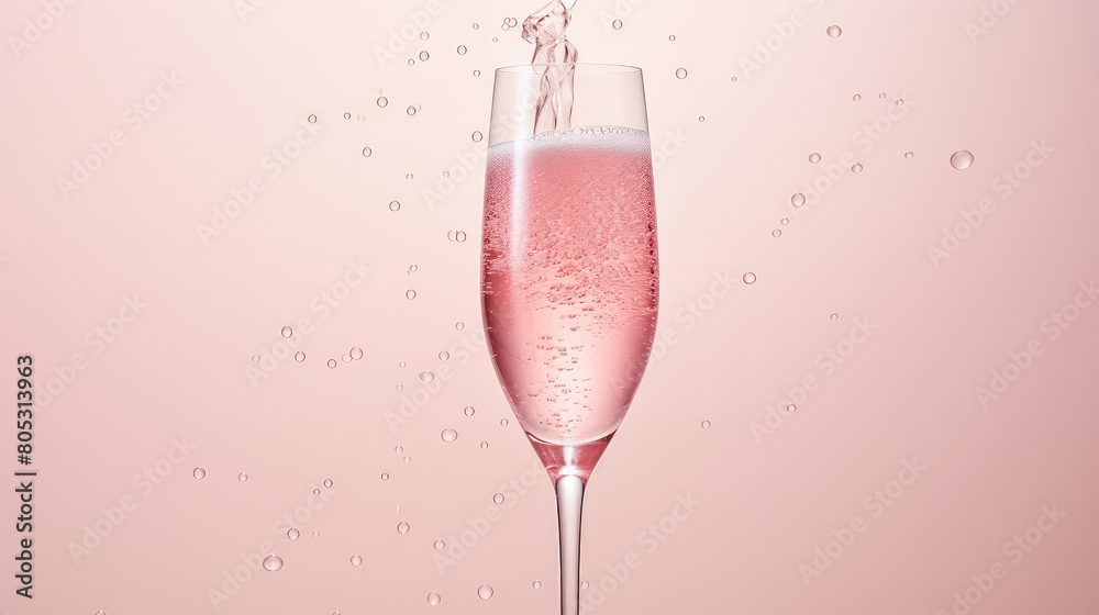 bubbly pink champagne