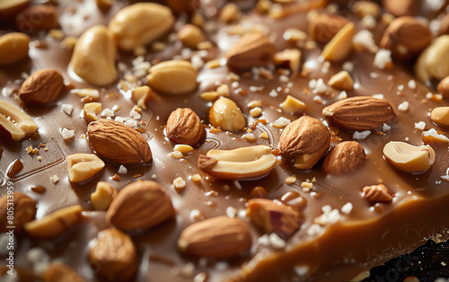 Close up caramel with peanuts