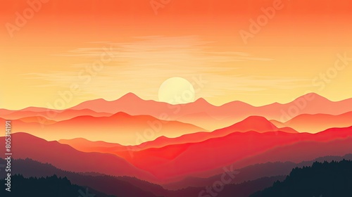 mountain red orange yellow gradient