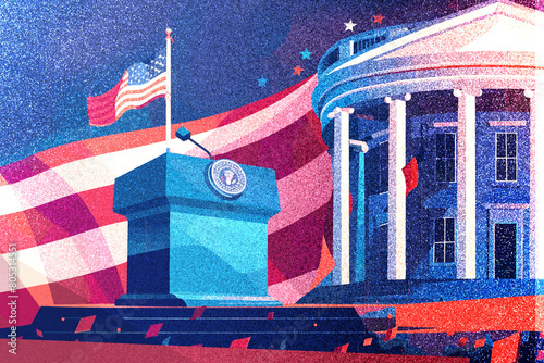 American democracy. 2024 election, white house, president, Spokesperson of the US government in a press conference, 2024 US Election: White House Press Conference