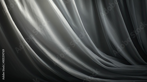 fabric grey curtain
