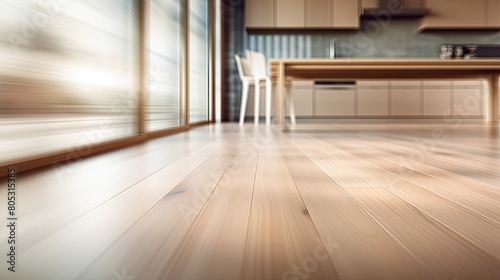contemporary blurred wood floor interior