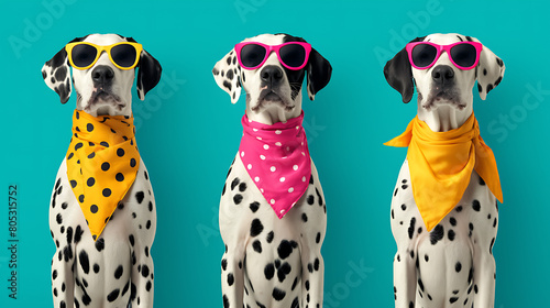 Dog Days of Summer: Fashionable Dalmatians in Sunglasses photo