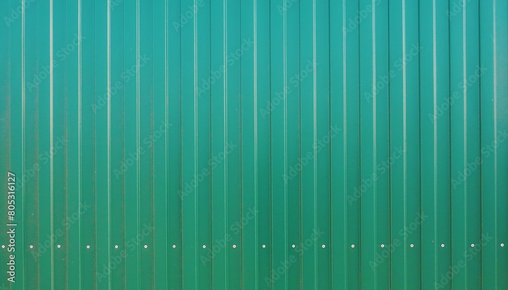 Close-Up Green Corrugated Metal Wall Full Frame Close-Up Green Corrugated Metal Wall Full Frame