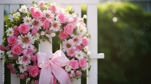 daisies pink floral wreath