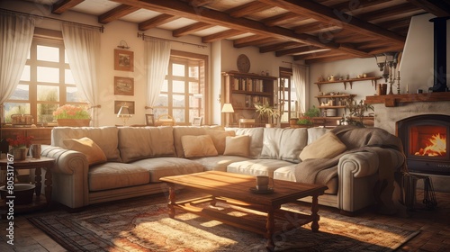 rustic blurred interior living room