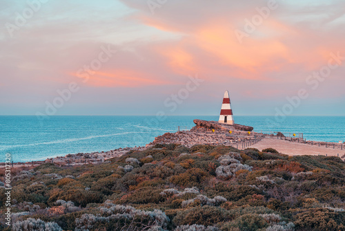 Iconic Robe Obelisk at sunrise, Cape Dombey, Limestone Coast, South Australia © myphotobank.com.au