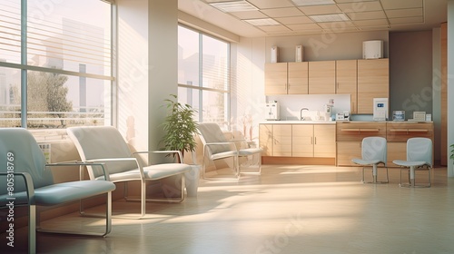 serene blurred medical office interior